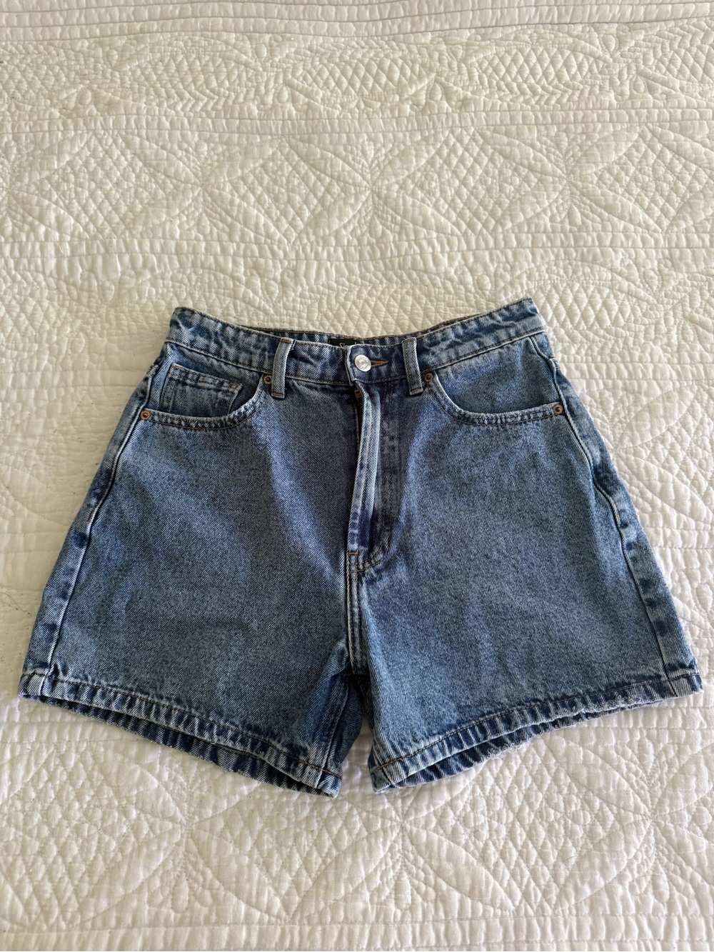 Simple Society High Rise Mom Denim Jean Shorts